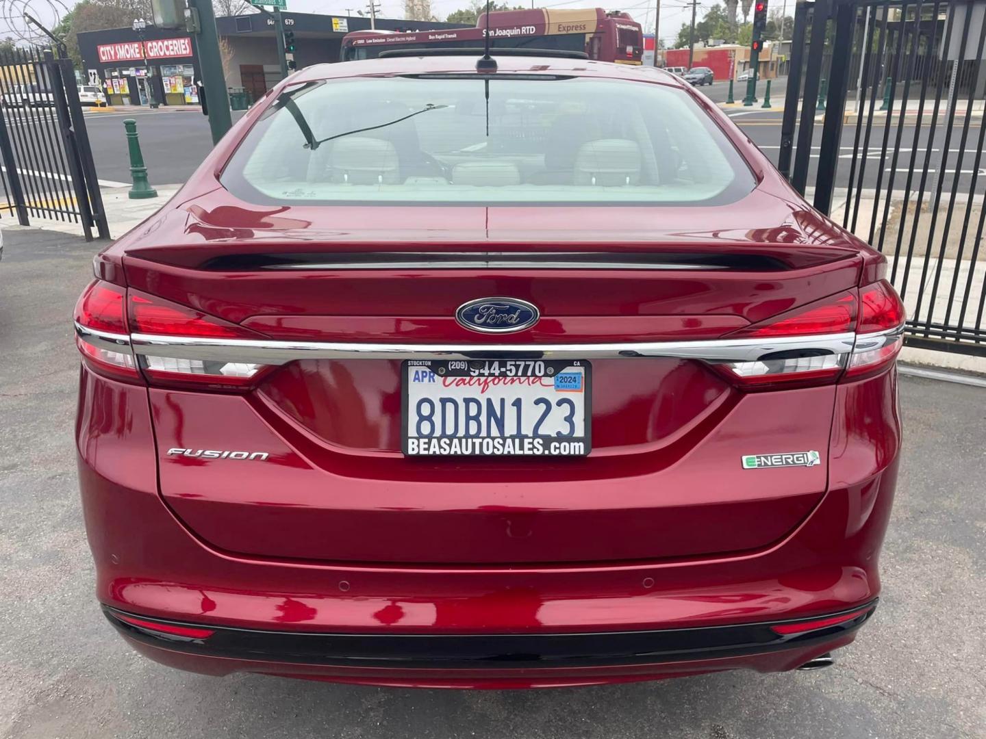 2018 RED /White Gold Ford Fusion Energi (3FA6P0SU8JR) , located at 744 E Miner Ave, Stockton, CA, 95202, (209) 944-5770, 37.956863, -121.282082 - Photo#10